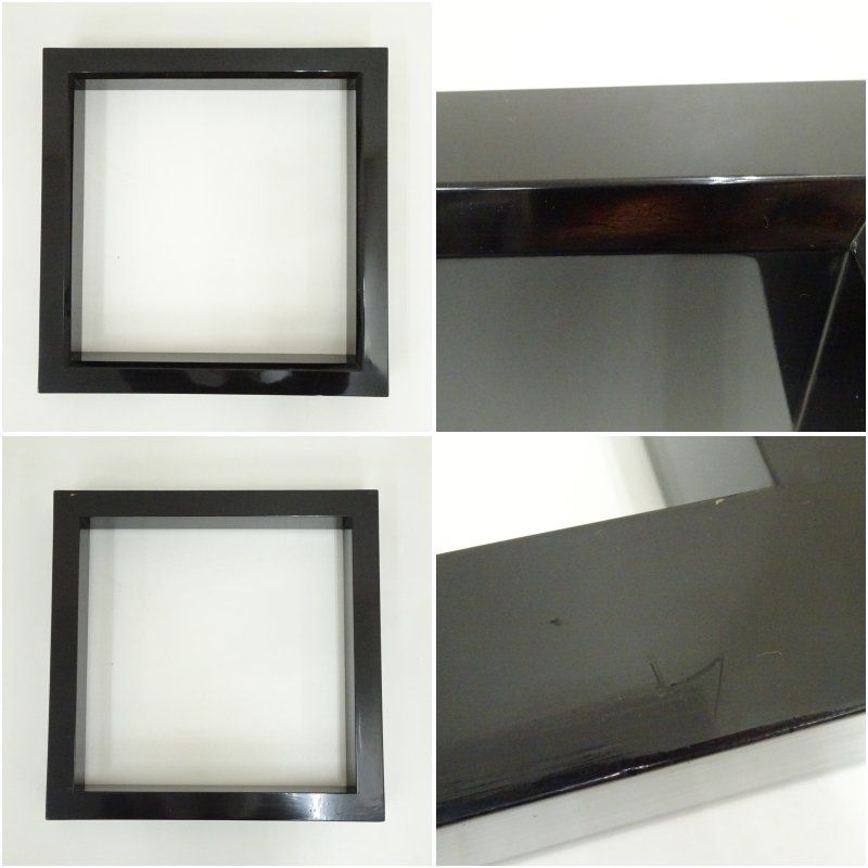 塗師 川瀬表完造 黒蝋色塗炉縁（共箱） 茶道具 茶道 おしゃれ ろぶち