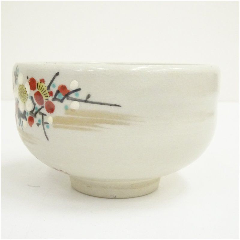 九谷焼 峰仙造 梅之図茶碗（共箱） 茶道 抹茶 おしゃれ 抹茶茶碗 抹茶