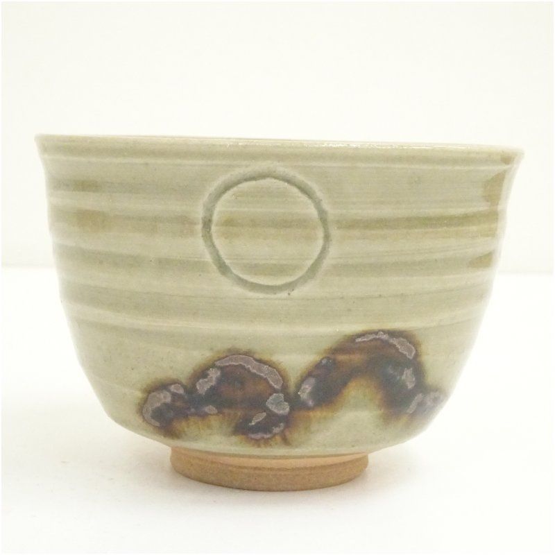 豊窯 寺田美山造 灰釉茶碗（共箱） 茶道 抹茶 おしゃれ 抹茶茶碗 抹茶