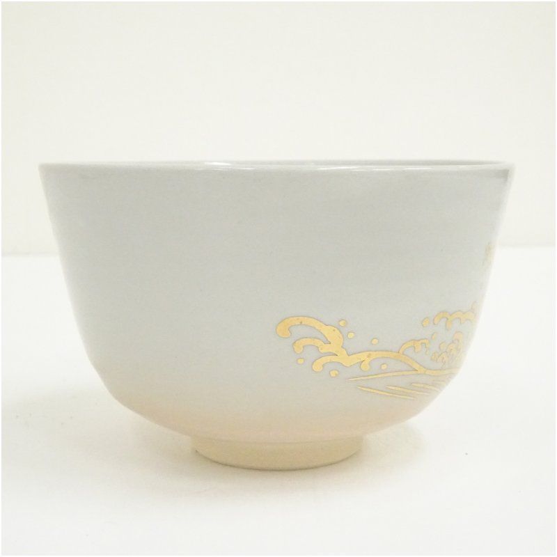 京焼 加藤昌山造 色絵日の出鶴茶碗 茶道 抹茶 おしゃれ 抹茶茶碗 抹茶