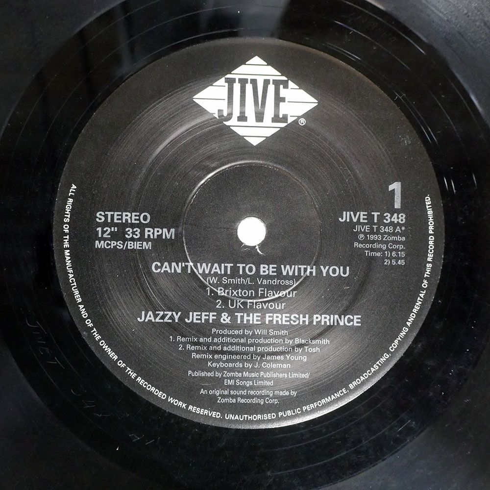 英 UK盤 D.J. JAZZY JEFF & THE FRESH PRINCE/CAN'T WAIT TO BE WITH