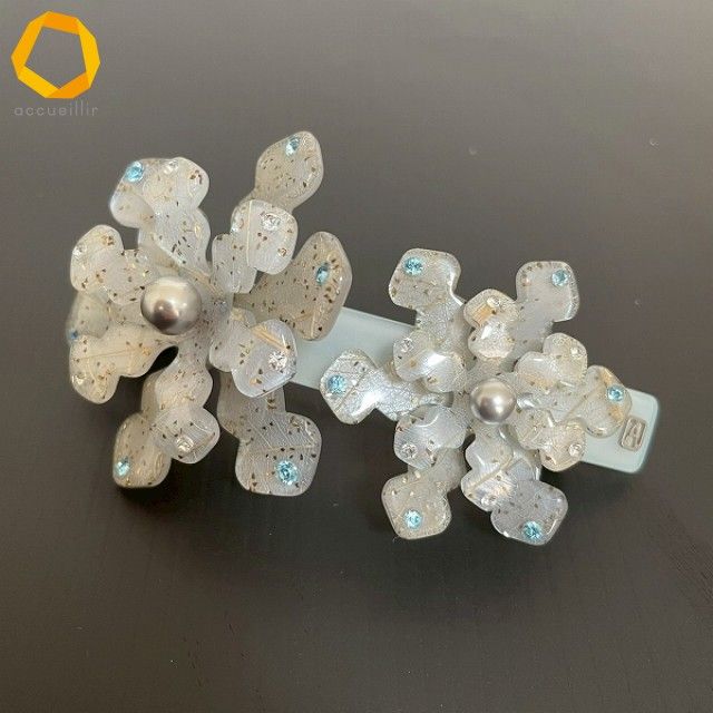 anza アレクサンドルドゥパリ Alexandre De Paris バレッタ 水色系 花