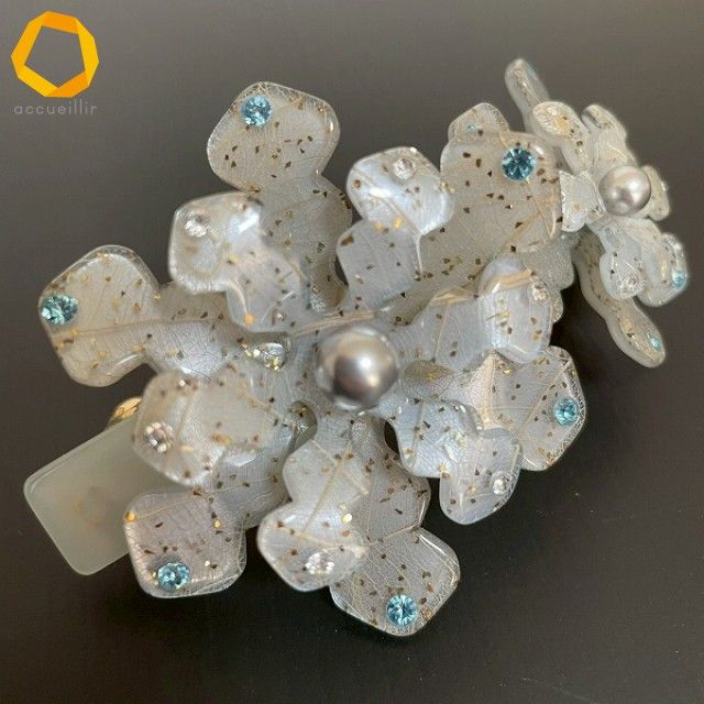 anza アレクサンドルドゥパリ Alexandre De Paris バレッタ 水色系 花