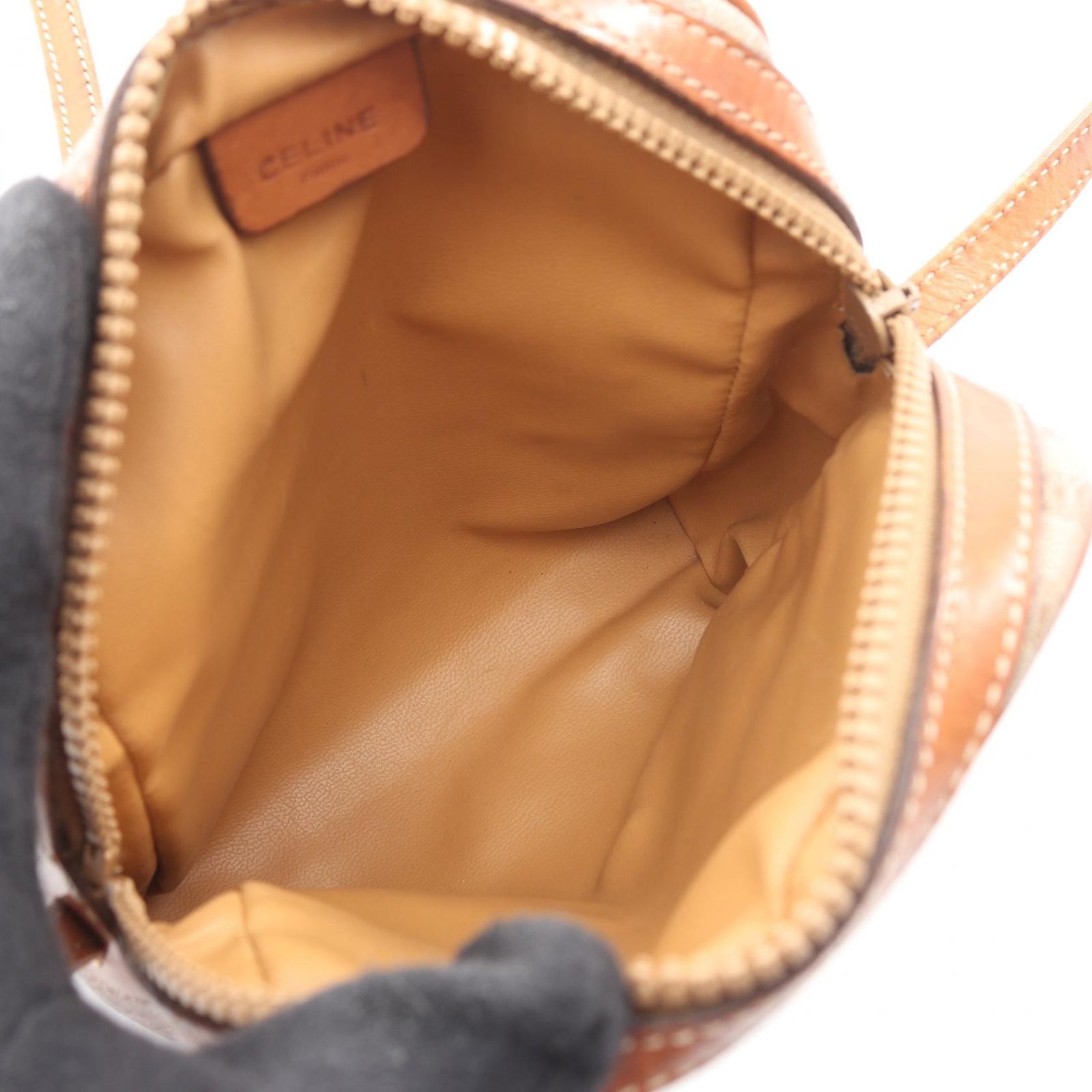 セリーヌ CELINE ショルダーバッグ マカダム ベージュ/ブラウン PVC