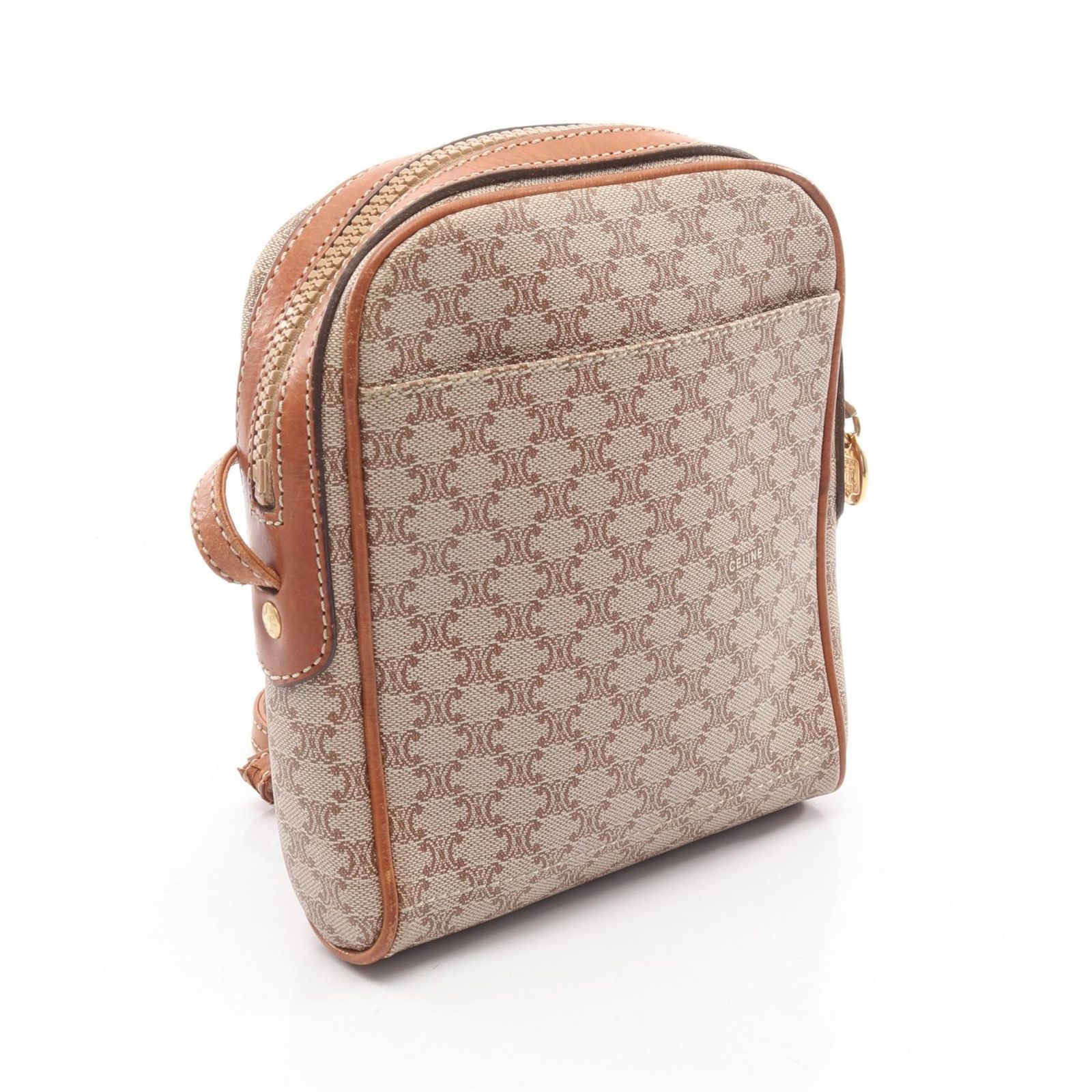 セリーヌ CELINE ショルダーバッグ マカダム ベージュ/ブラウン PVC