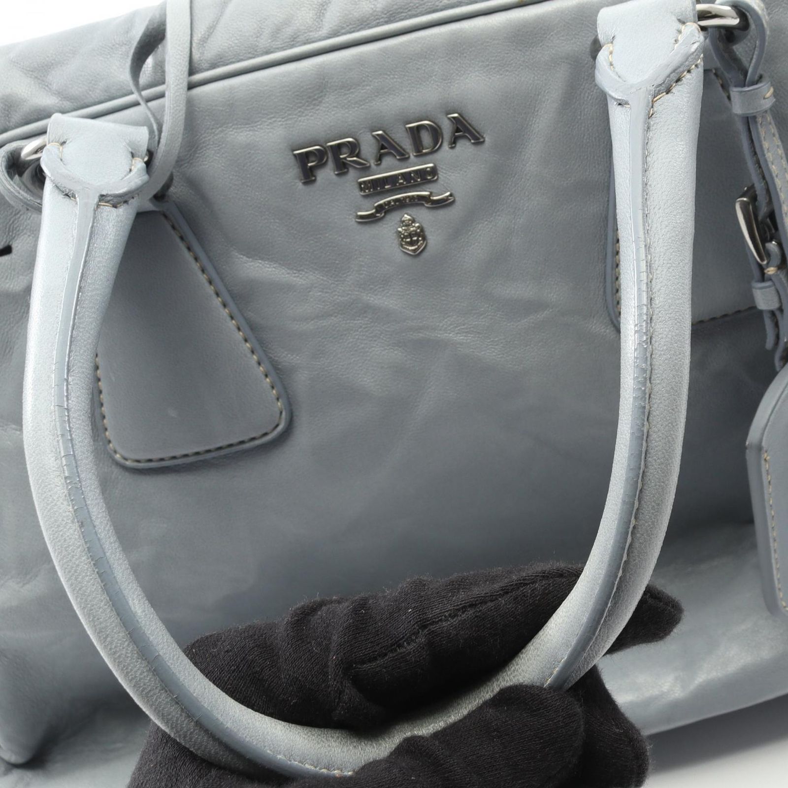 プラダ PRADA ハンドバッグ NAPPA ANTIOUE ブルーグレー レザー ナッパ 