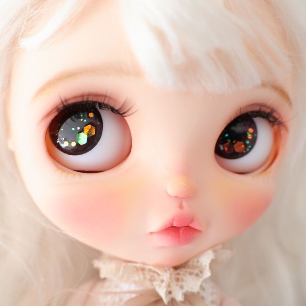 ブライス アイチップ 彫刻アイ 立体虹彩アイ ハンドメイド パープル