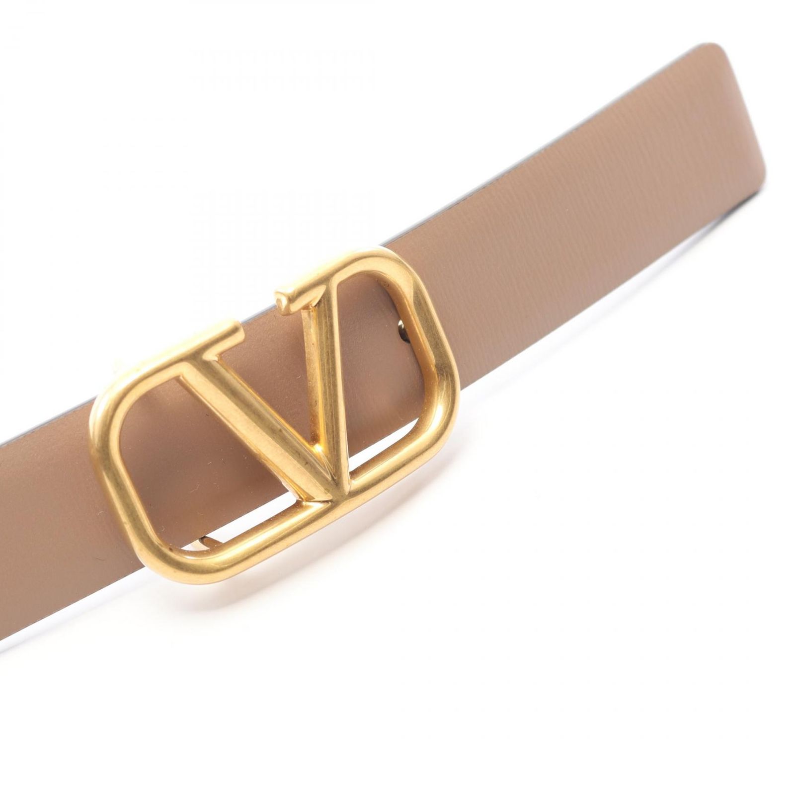 超美品　VARENTINO　ヴァレンティノ　Vロゴ　ベルト　レザー　ゴールド Valentino Garavani メンズレザーベルト ゴールドVロゴバックル - メルカリ