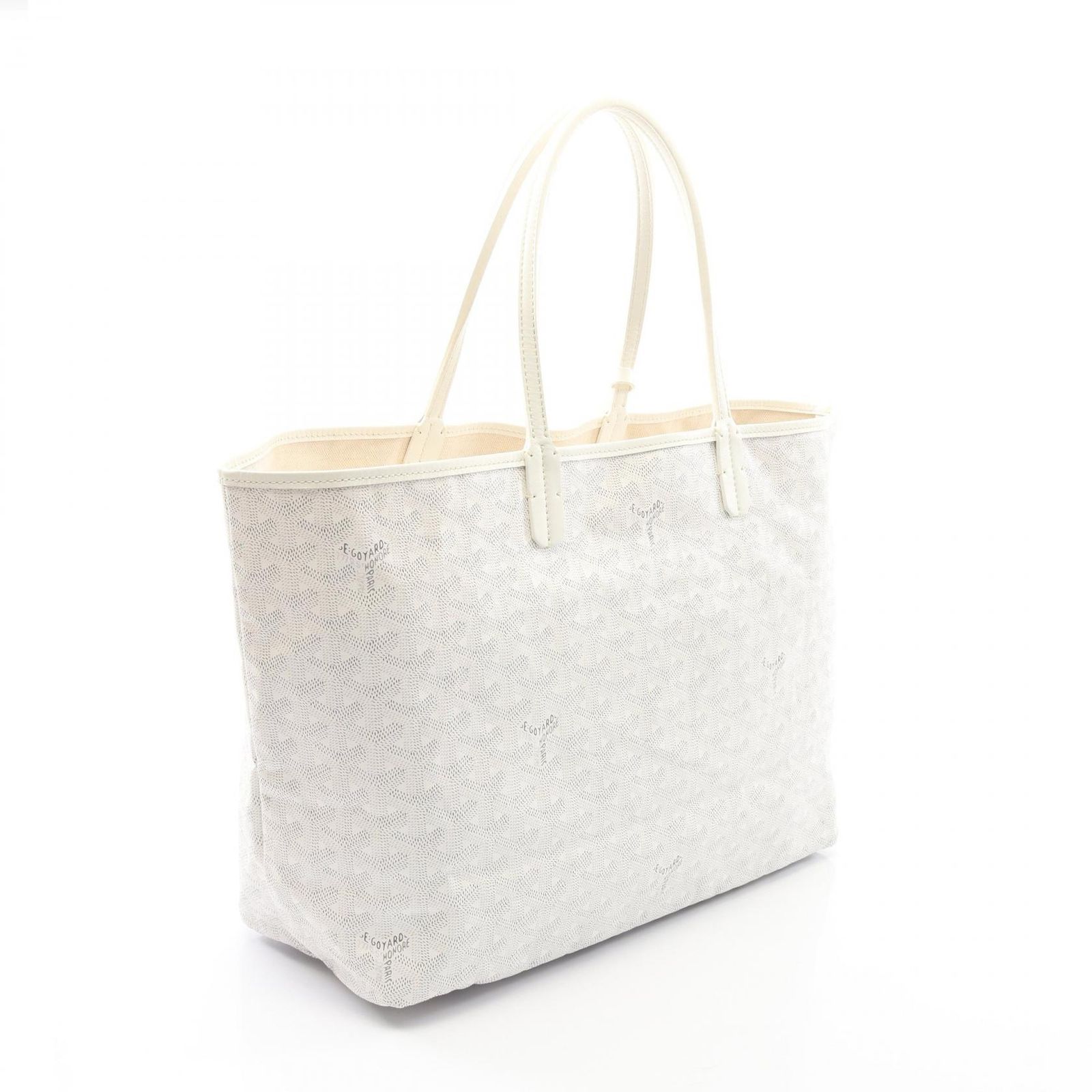 GOYARD PM ホワイト レディース PVC レザー トート ゴヤール GOYARD トートバッグ サンルイPM ホワイト PVCコーティング