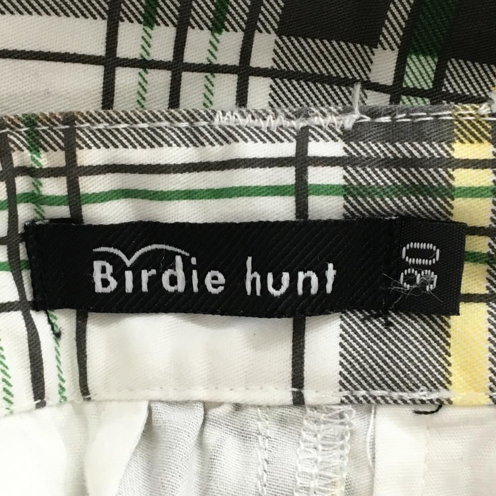 美品】バーディーハント パンツ 白×グレー×グリーン チェック ロゴ