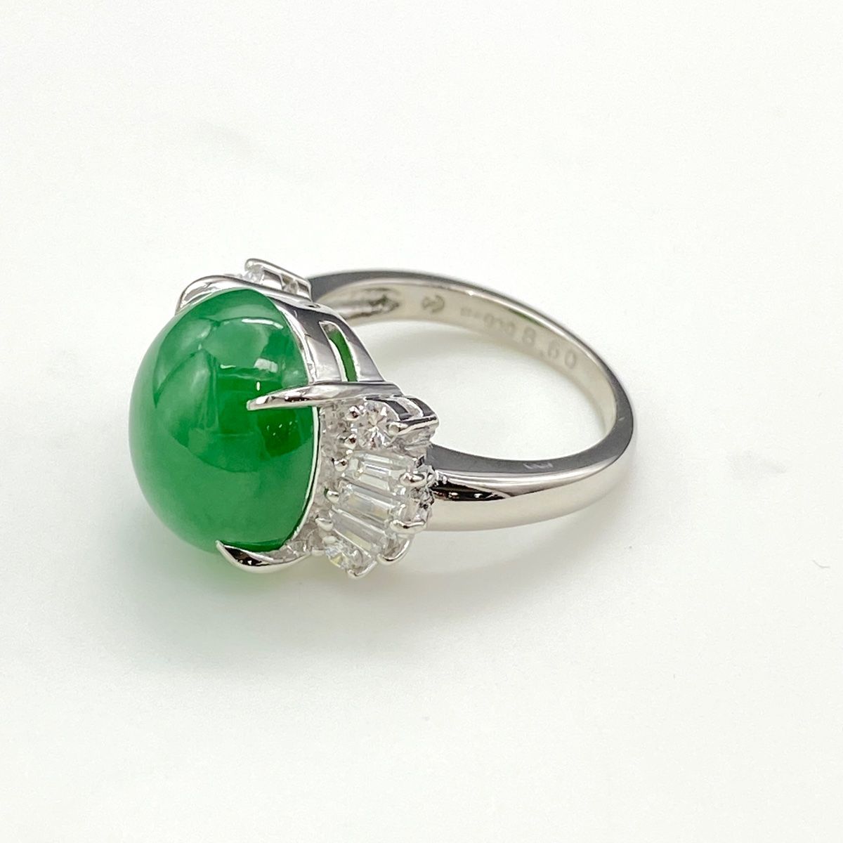 タサキ TASAKI 翡翠 デザインリング プラチナ 指輪 メレダイヤ リング 