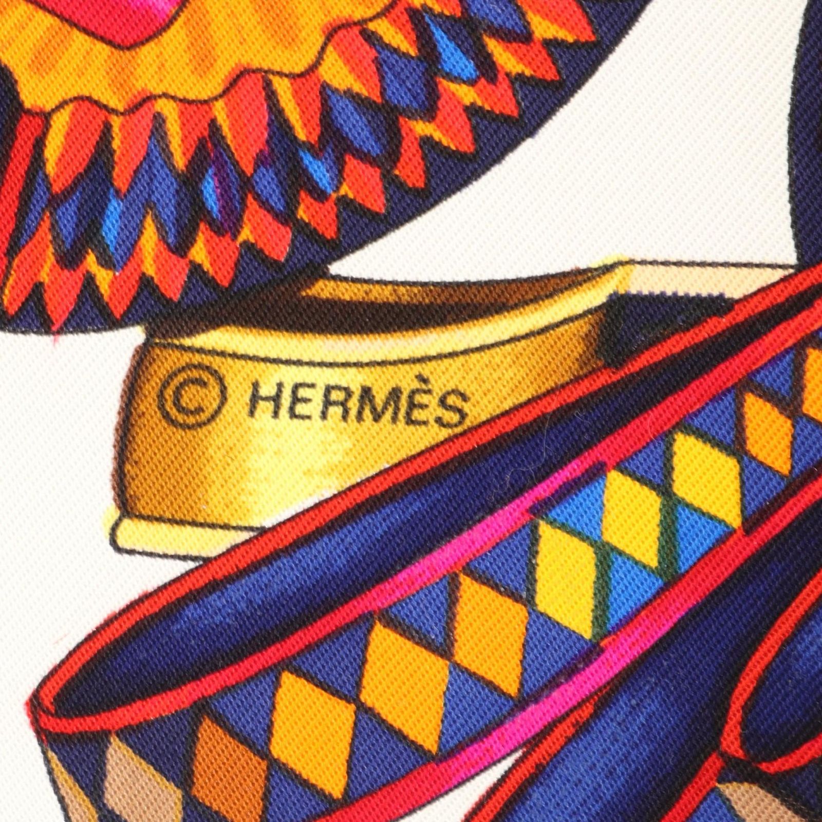 エルメス HERMES スカーフ カレ90 LES RUBANS DU CHEVAL シルク カレ90