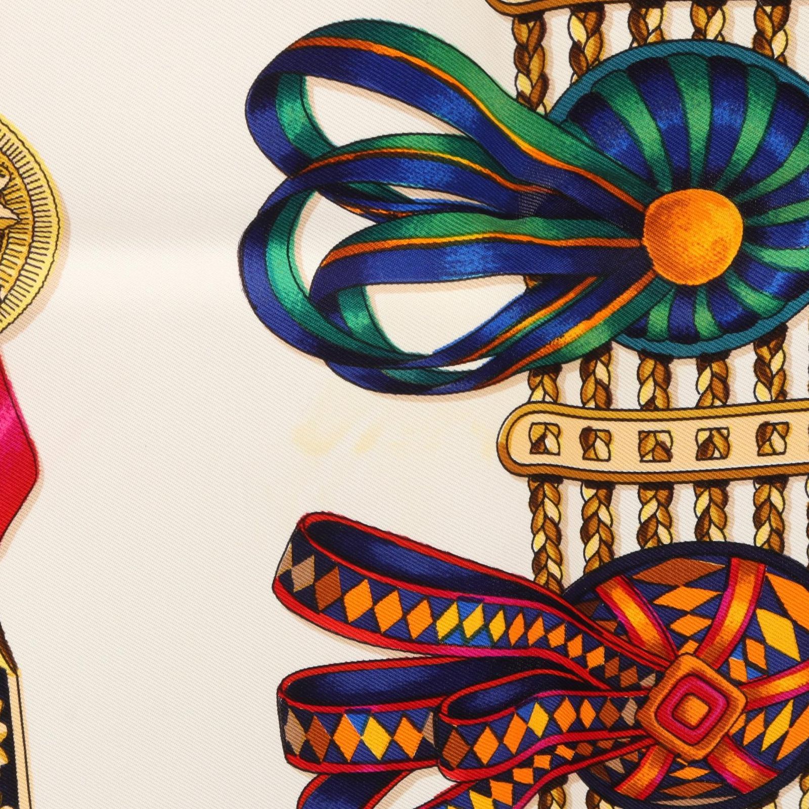 エルメス HERMES スカーフ カレ90 LES RUBANS DU CHEVAL シルク カレ90