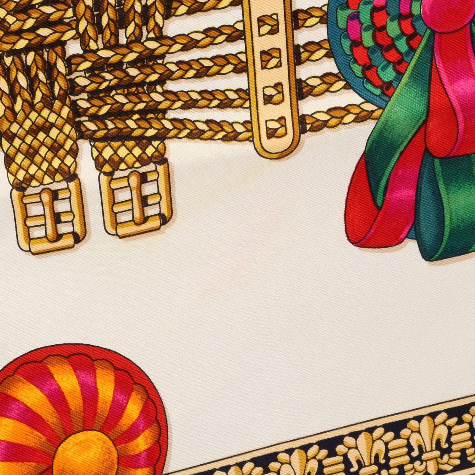 エルメス HERMES スカーフ カレ90 LES RUBANS DU CHEVAL シルク カレ90