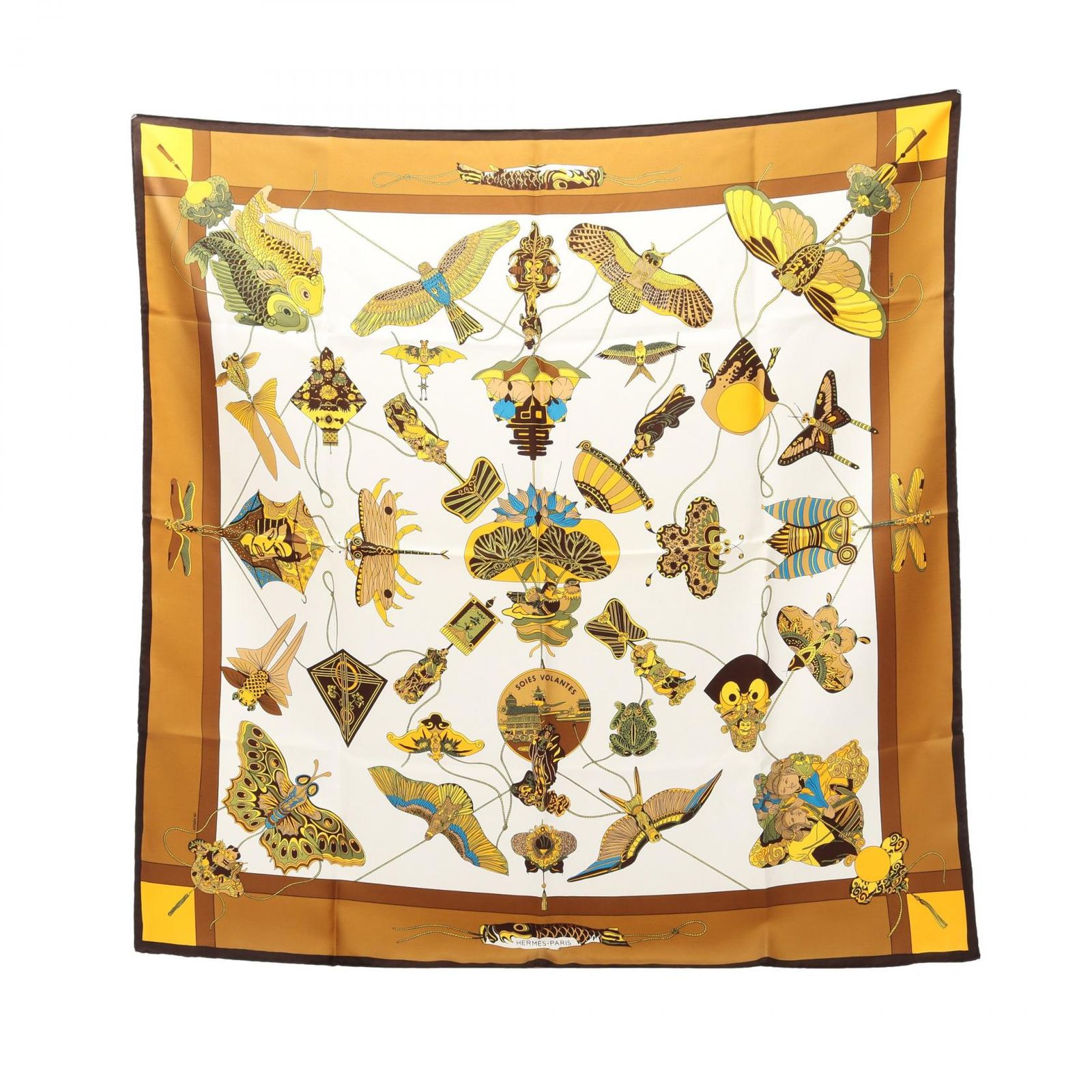 エルメス HERMES スカーフ カレ90 SOIES VOLANTES シルク カレ90