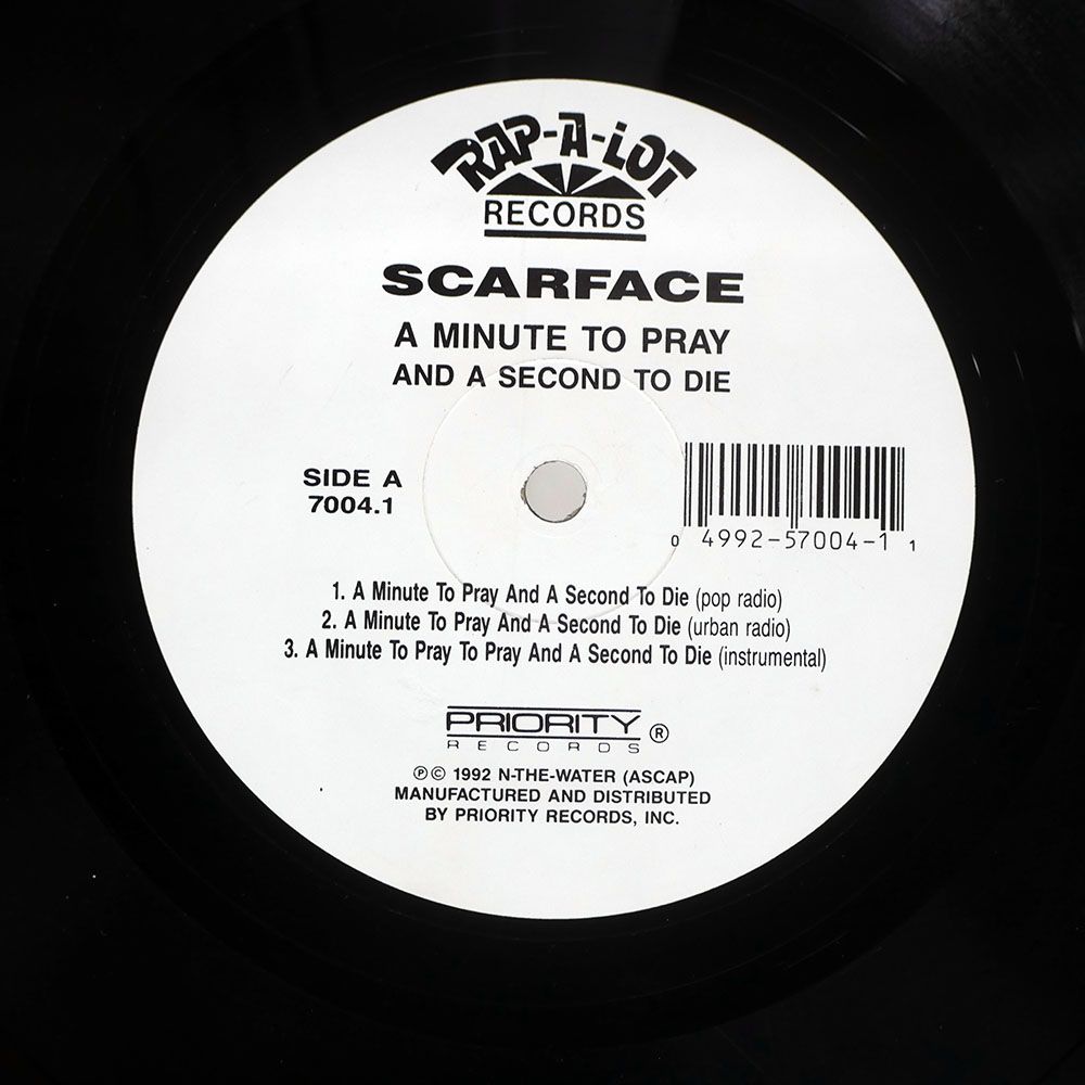 米 US盤 SCARFACE/A MINUTE TO PRAY AND A SECOND TO DIE/RAP-A-LOT