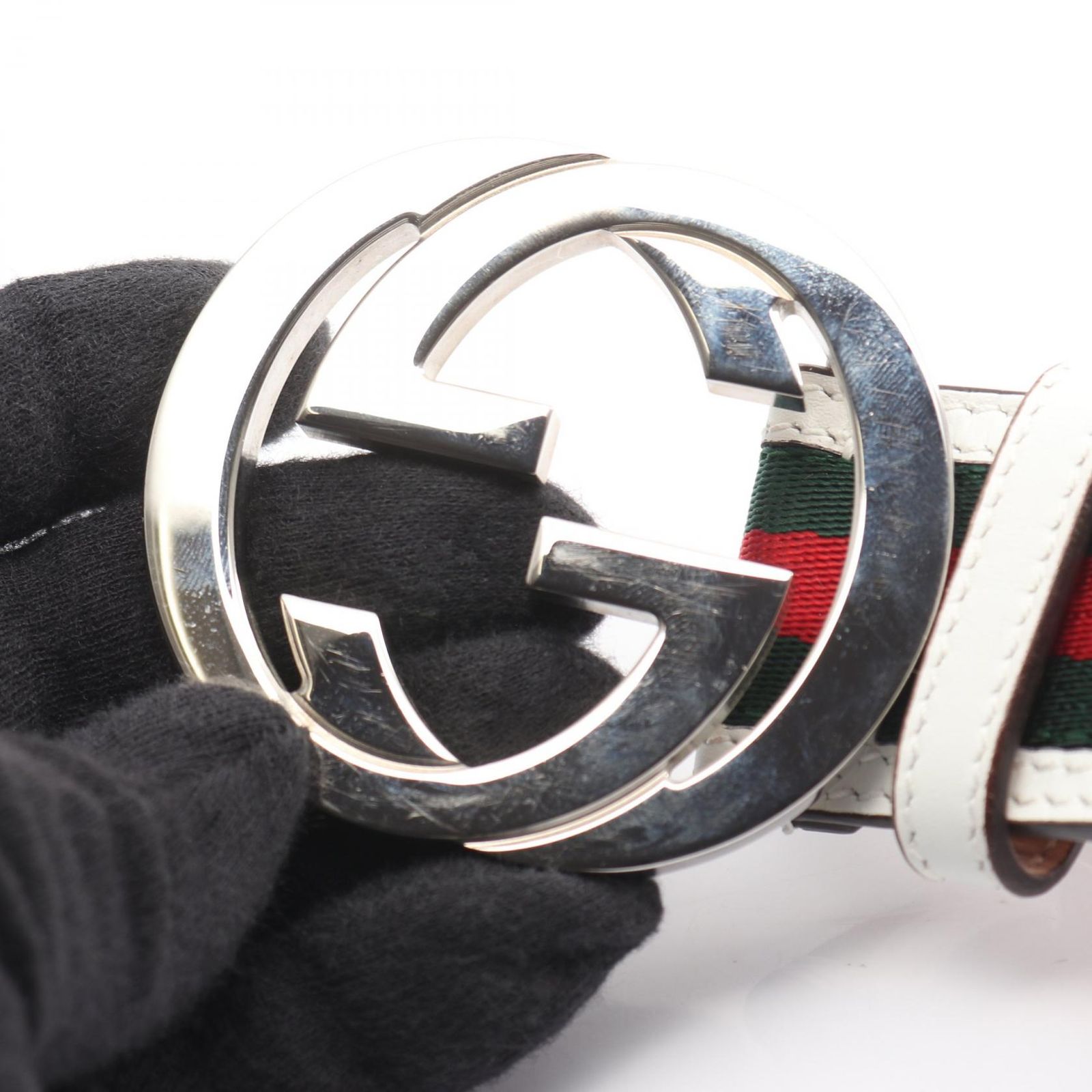 グッチ GUCCI ベルト インターロッキングG シェリーライン レザー