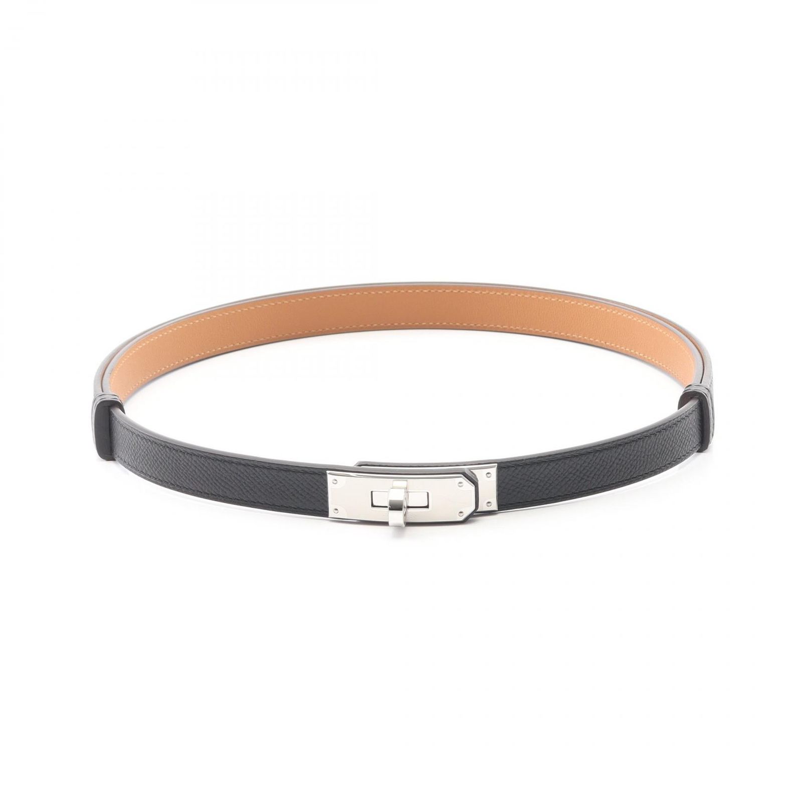 エルメス HERMES ベルト ケリーベルト ブラック レザー カーフ（牛革