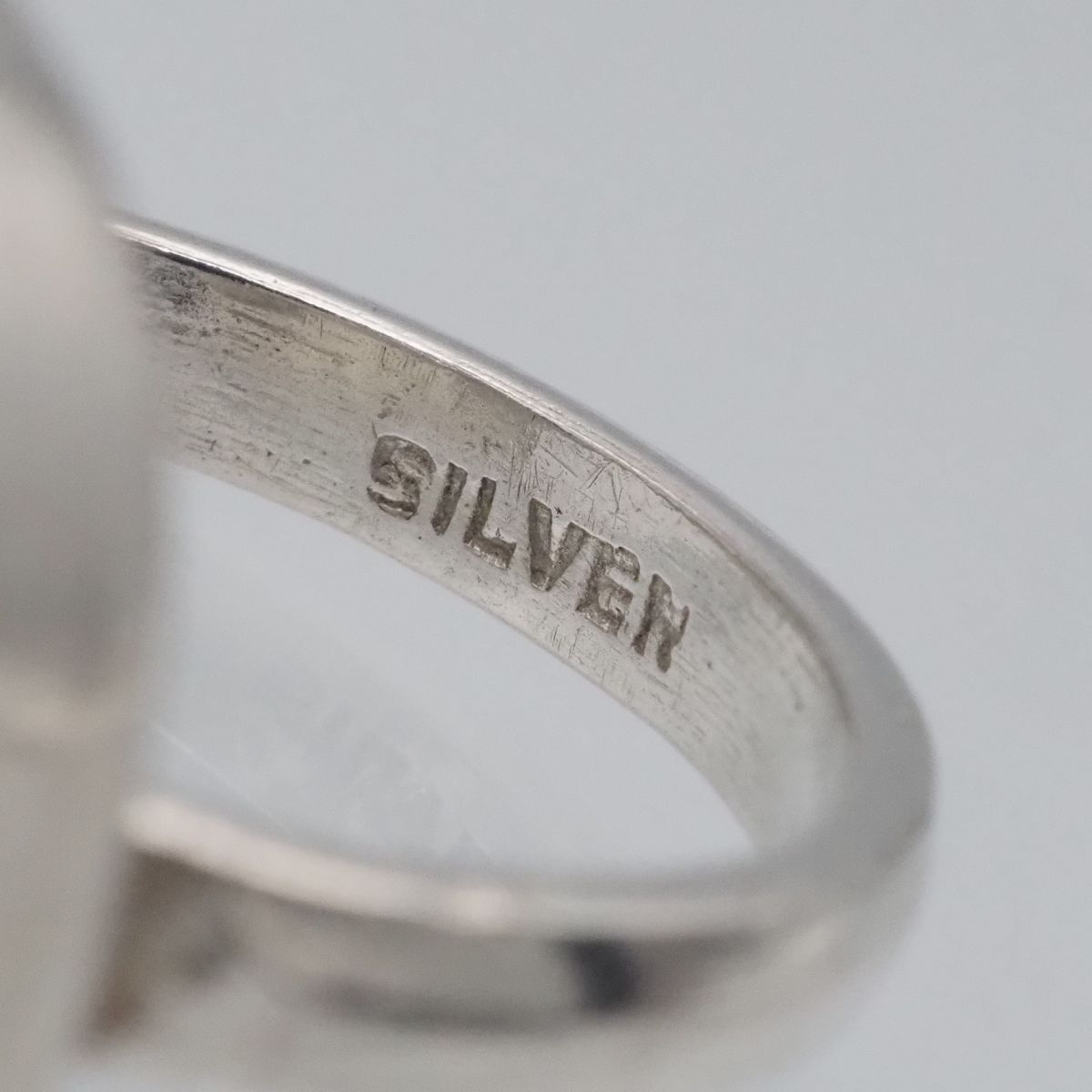 J120 天然石 SILVER刻印 リング デザイン シルバー 指輪 17-18号