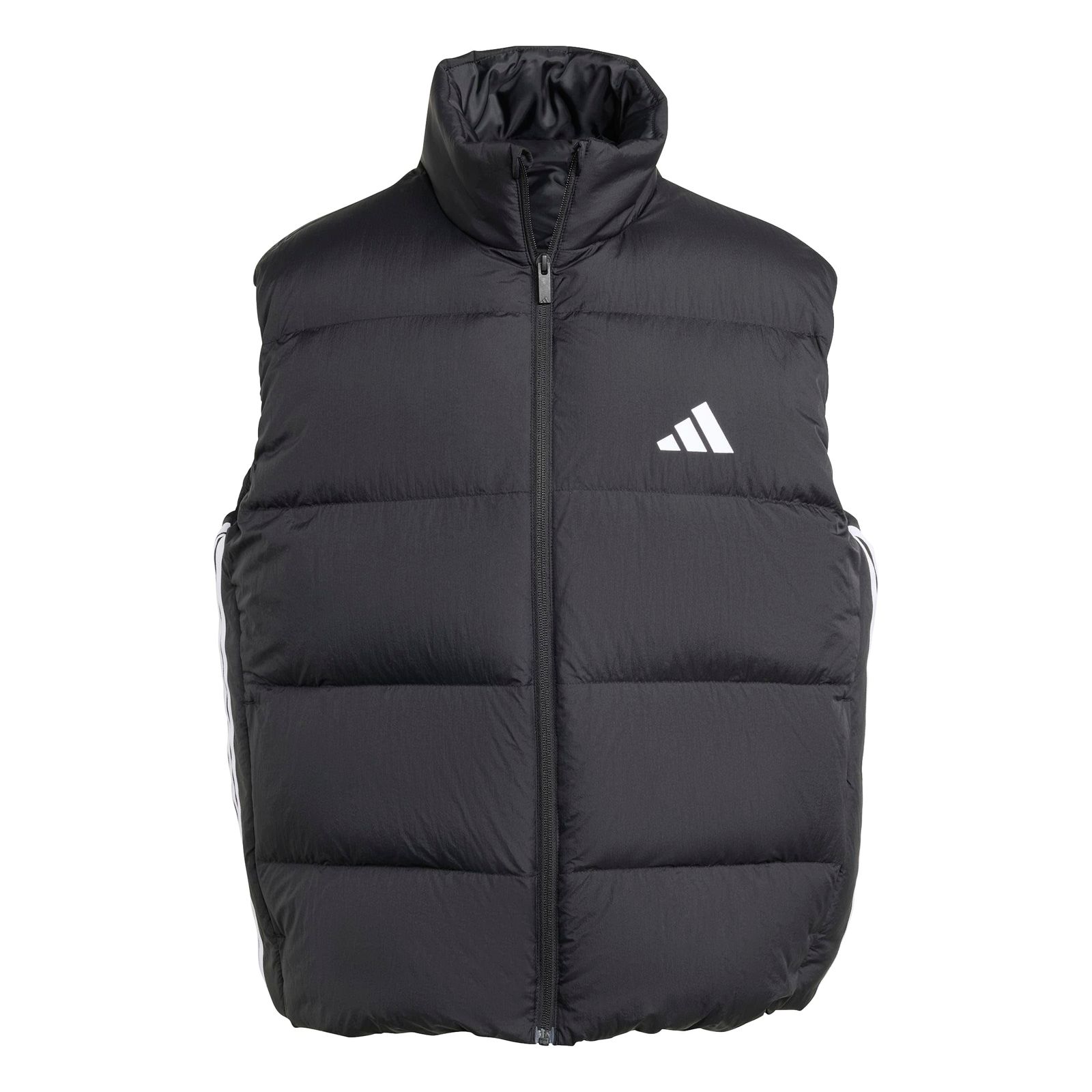 k*7様 ブラック ダウンベスト メンズ アディダス ベスト エッセンシャルズ 3ストライプス PUFFER ダウン
