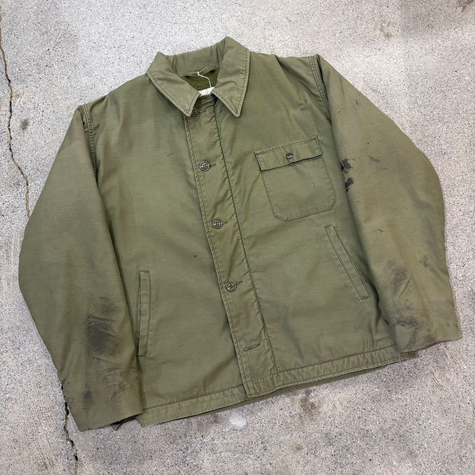 Military】80s US NAVY A-2 Deck Jacket X-Large 