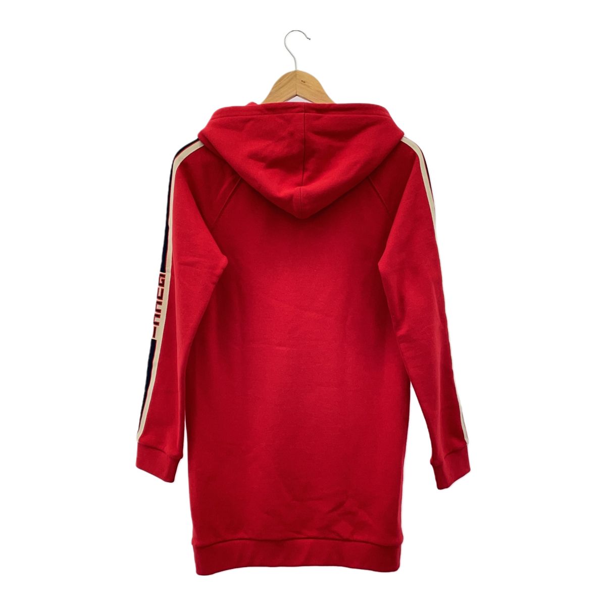 GUCCI グッチ ロゴラインフリルスウェットワンピース 544062 12 レディース ～Lサイズ レッド ハーフジップ GUCCI グッチ ロゴラインフリルスウェットワンピース 544062 12