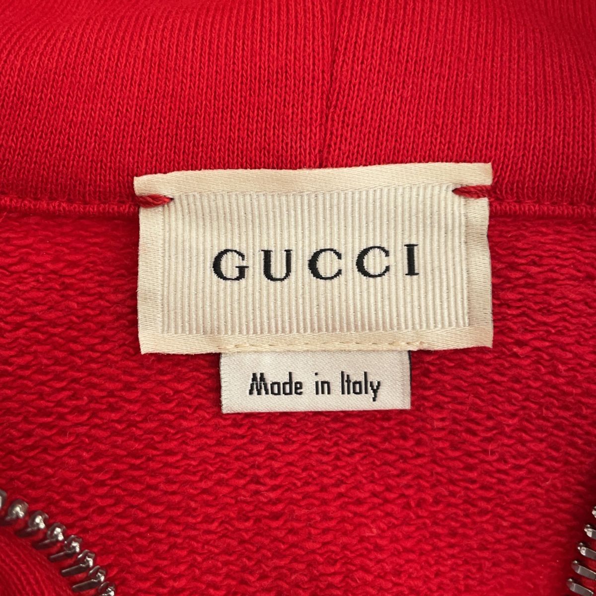 GUCCI グッチ ロゴラインフリルスウェットワンピース 544062 12 レディース ～Lサイズ レッド ハーフジップ GUCCI グッチ ロゴラインフリルスウェットワンピース 544062 12