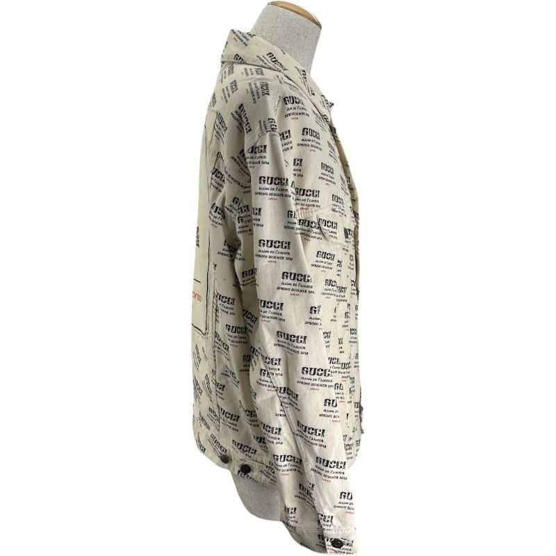 グッチ GUCCI ロゴ総柄トラッカージャケット 519927 アイボリー