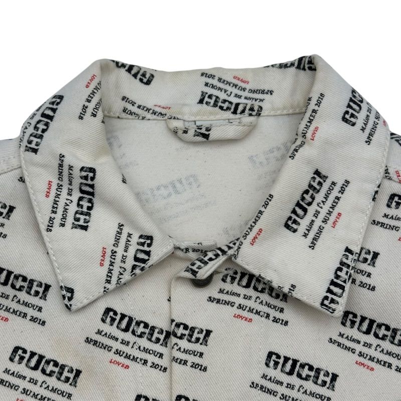 グッチ GUCCI ロゴ総柄トラッカージャケット 519927 アイボリー