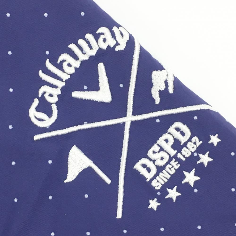 美品】キャロウェイ 4WAY中綿スニード パープルネイビー×白 ドット柄