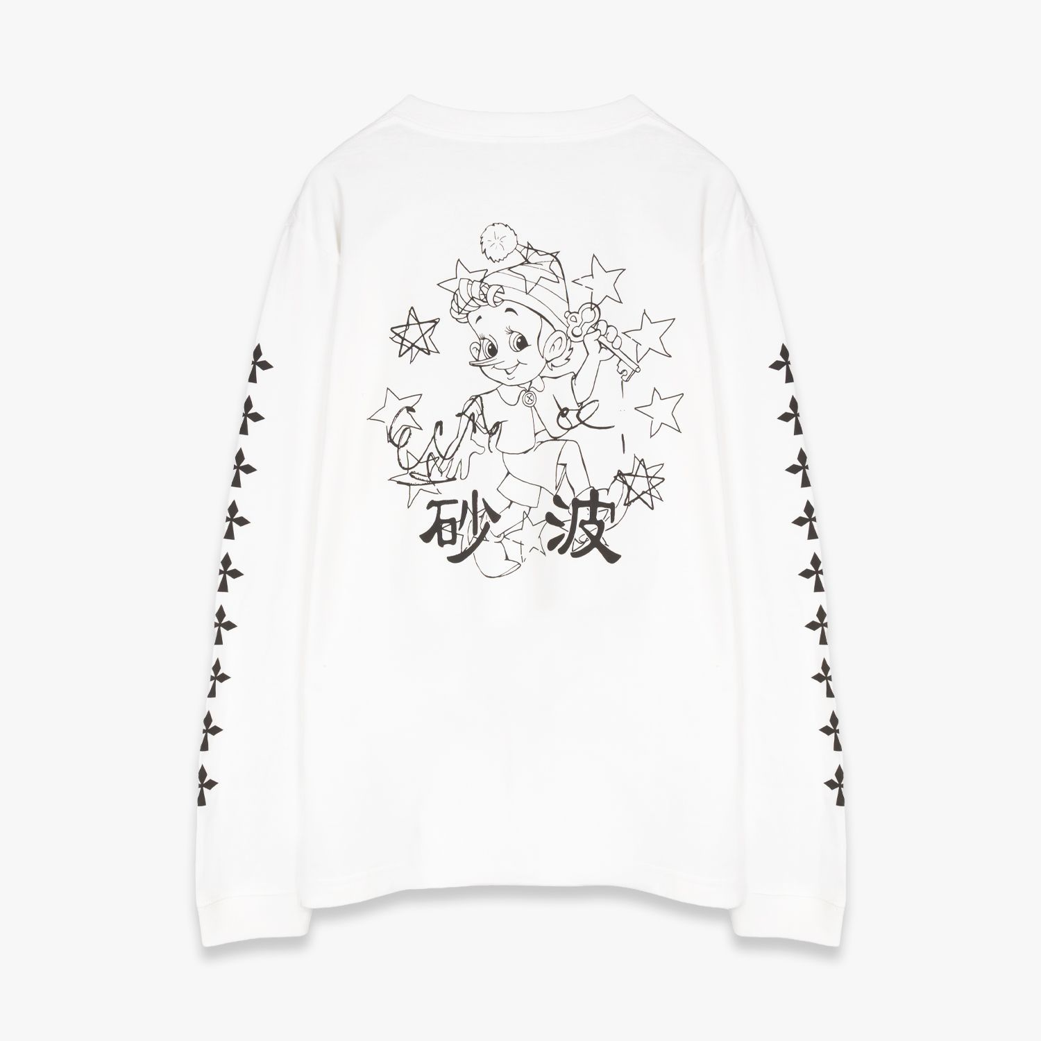 WAVE OF SAND | NICOLAS TIRABASSO PRINT LS TEE (BLANK) 長袖 ロングスリーブ Tシャツ ロゴ グラフィック プリント トップス メンズ ホワイト