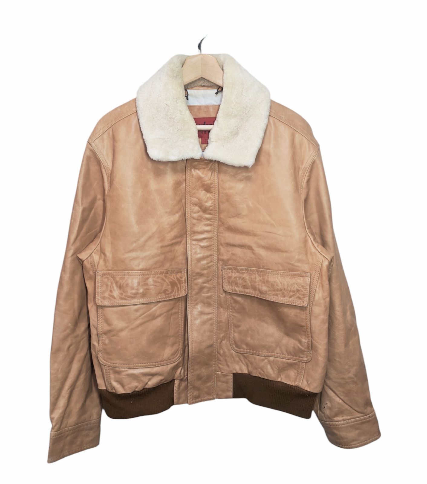 00s ティンバーランド Timberland レザージャケット G-1タイプ 襟ボア