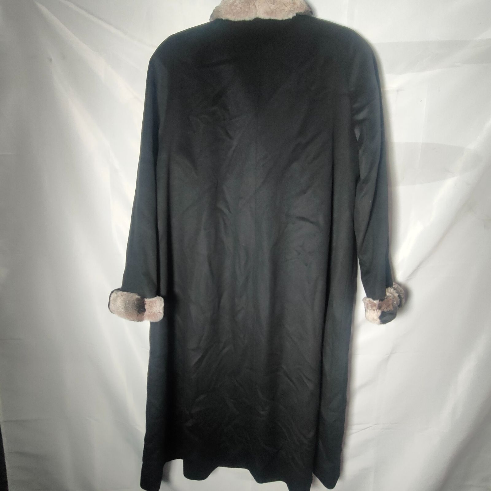 美品】カシミヤ100% ロング コート レッキス ファー 黒 ブラック M