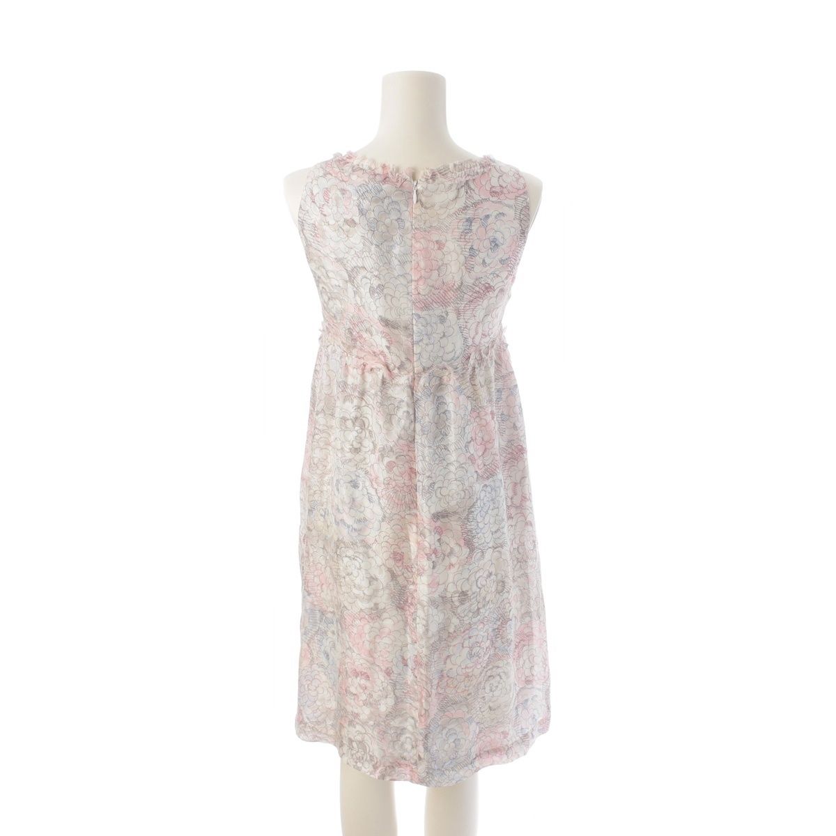 シャネル シルク カメリア ココマーク ノースリーブ ワンピース P37791