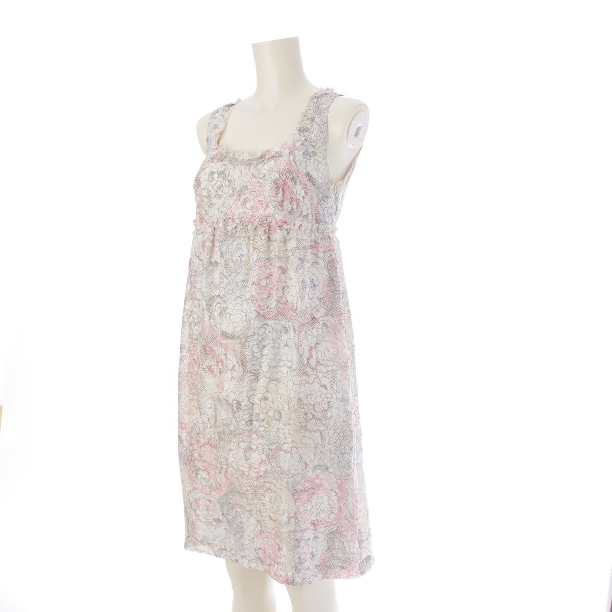 CHANEL シャネル カメリア ココマーク ワンピース ノースリーブ シルク シャネル シルク カメリア ココマーク ノースリーブ ワンピース P37791