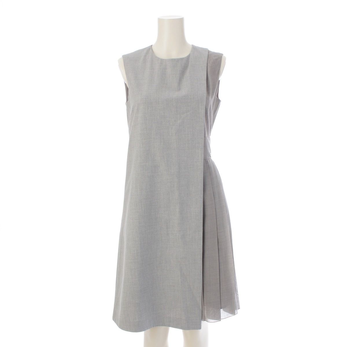 フォクシー ニューヨーク 14年 ノースリーブ プリーツ ワンピース