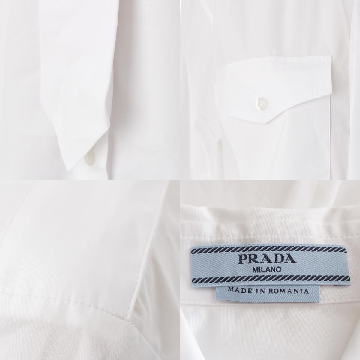 プラダ 24年 コットン ネクタイ付き 長袖シャツ トップス DNA91Q