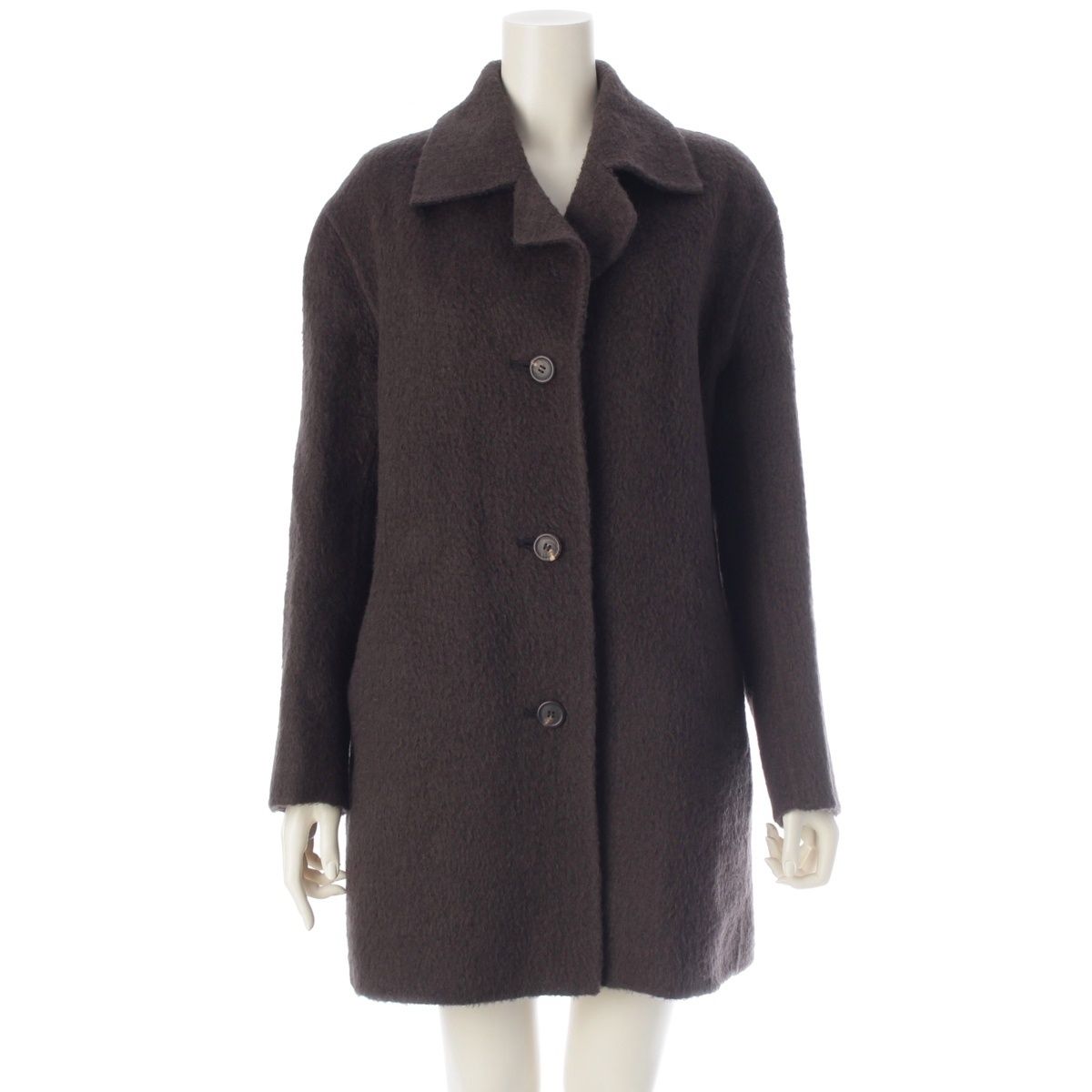 イッセイミヤケ ウール コート IM73-FA008 チャコール グレー M【中古