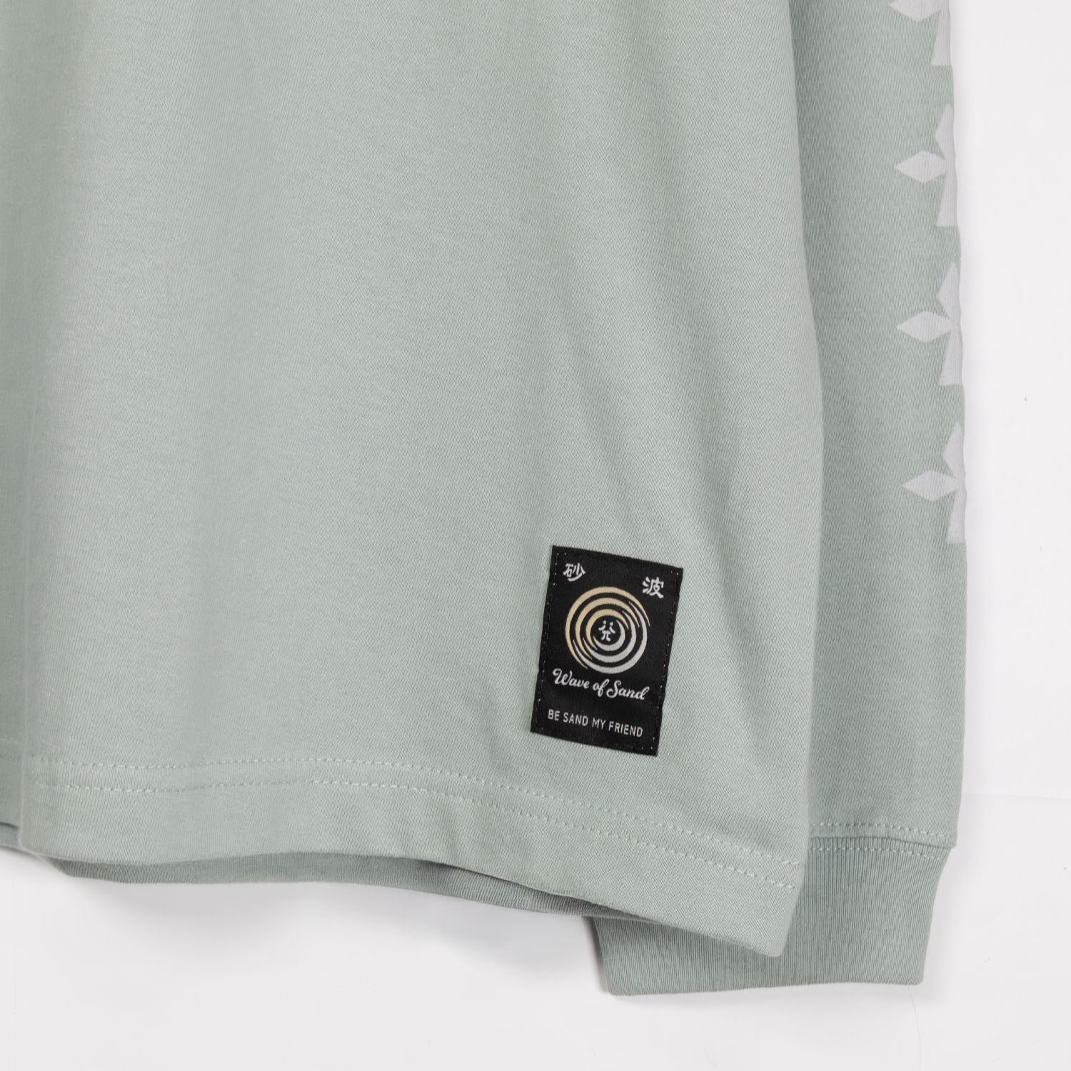 WAVE OF SAND | NICOLAS TIRABASSO PRINT LS TEE (SEAFOAM) 長袖 ロングスリーブ Tシャツ ロゴ グラフィック プリント トップス メンズ グリーン