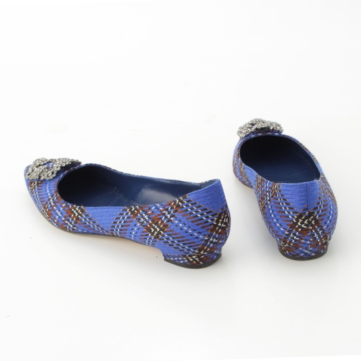 マノロブラニク 24AW ウール ハンギシ チャック柄 ビジューバックル