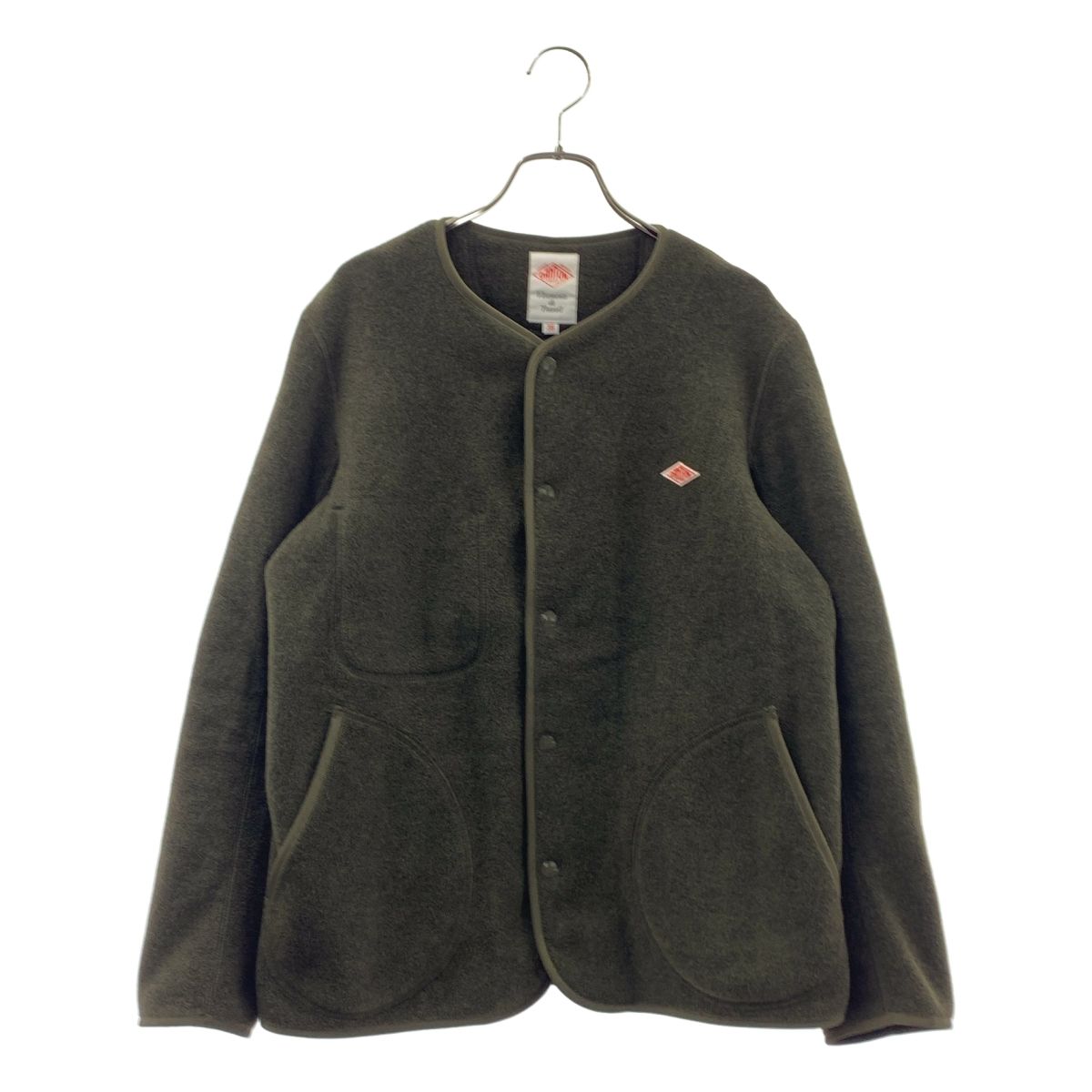 DANTON / ダントン | ノーカラー フリースジャケット | 37 | カーキ