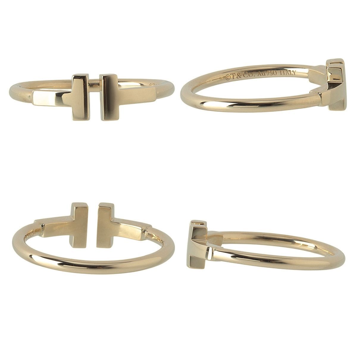 ティファニー Tワイヤー リング 14号 Au750YG 新品仕上げ済 TIFFANY