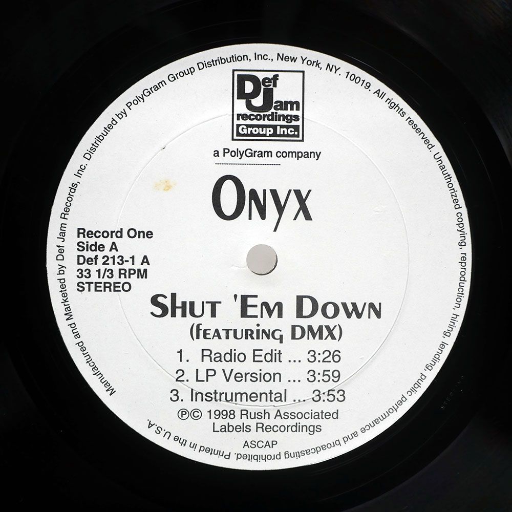 Onyx Shut 'Em Down レコード Onyx Shut 'Em Down レコード Onyx Shut 'Em Down レコード Onyx