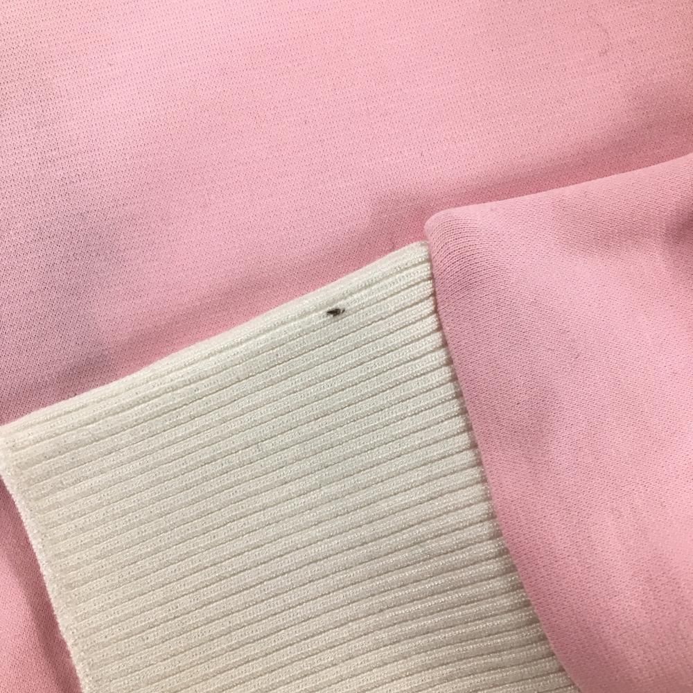 新品】ジーフォア 長袖ハイネックシャツ ピンク×白 韓国モデル ハーフ