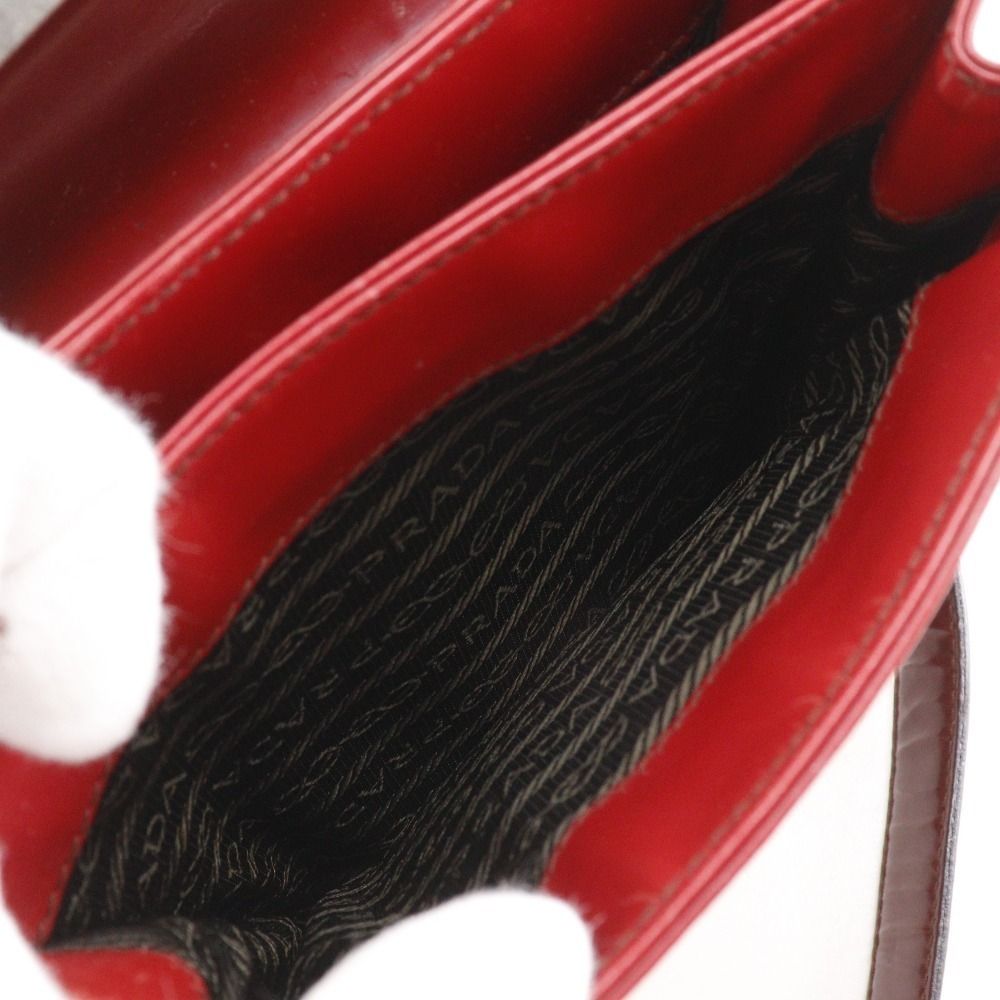 PRADA】プラダ グラデーション エナメル 赤 レディース ショルダー