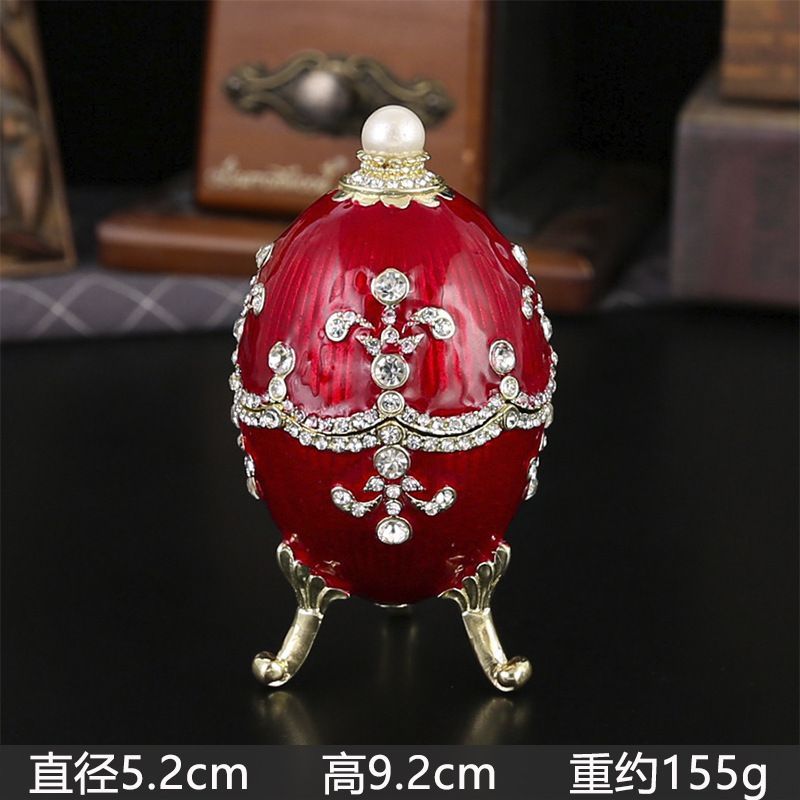 新品未使用 七宝焼工芸ミニギフト 活け卵型宝石箱 合金製ジュエリー