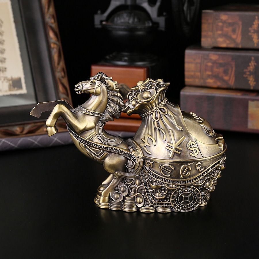 新品未使用 卓上灰皿 合金製金属工芸品 来客用装飾品 十二支動物型