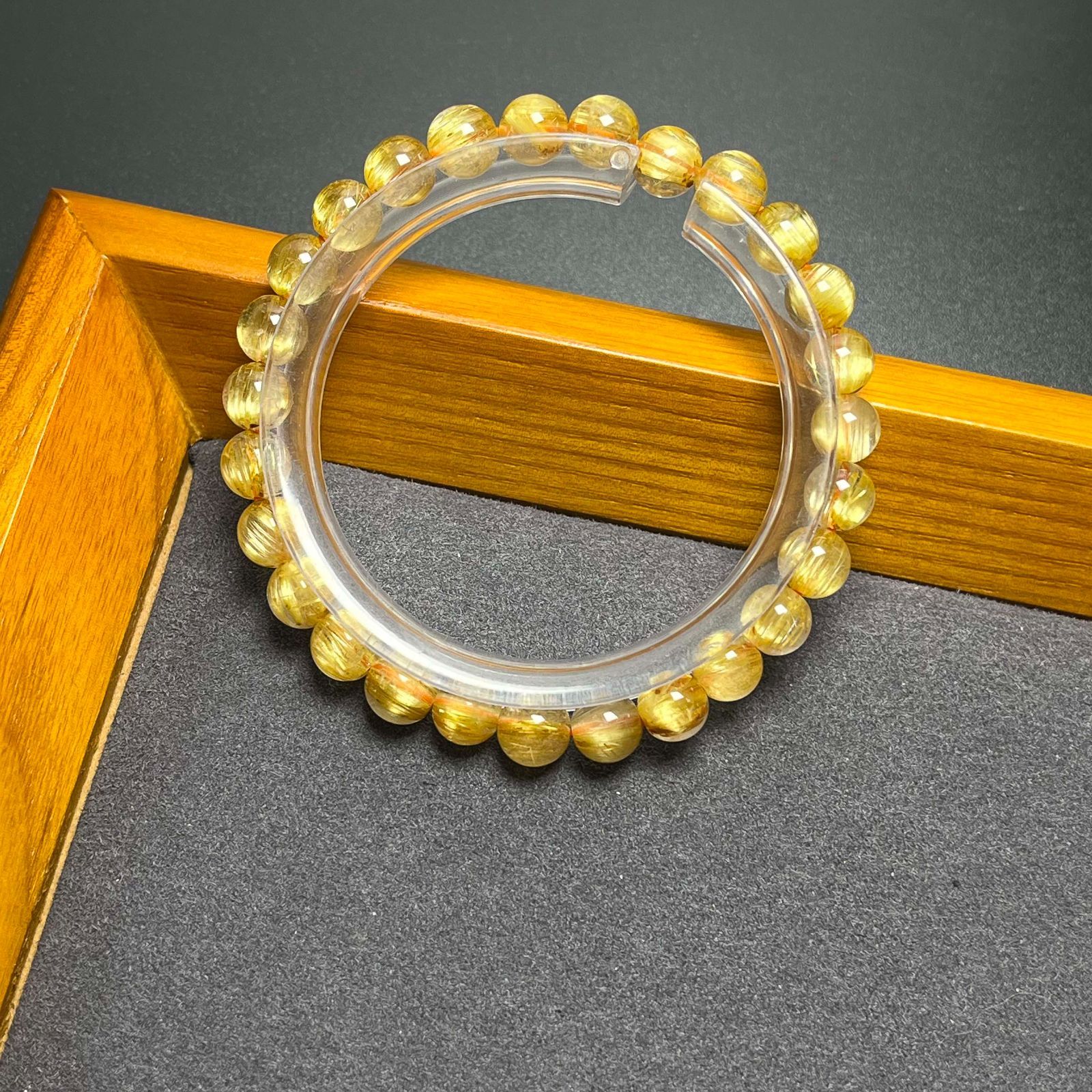 天然美品☆【120A極!極満針ルチルクォーツ】☆ブレスレット 天然石A 金