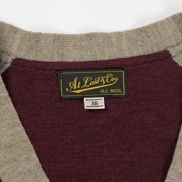 アットラスト　ツートーンジップニット カーディガン　38 ブッチャープロダクツ アットラスト ツートーンジップニット カーディガン 38 ブッチャー