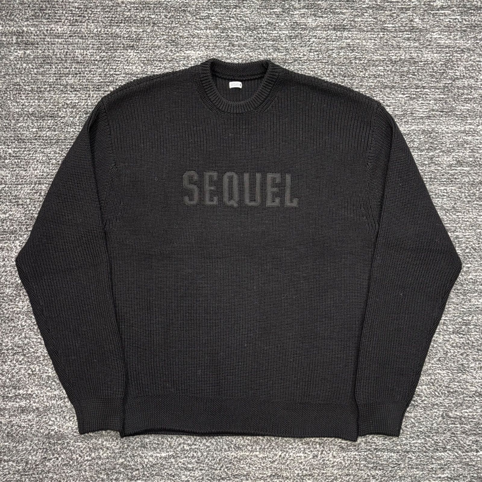 極美品 SEQUEL LOW GAUGE CREW NECK KNIT SQ-23AW-KN-04 BLACK S